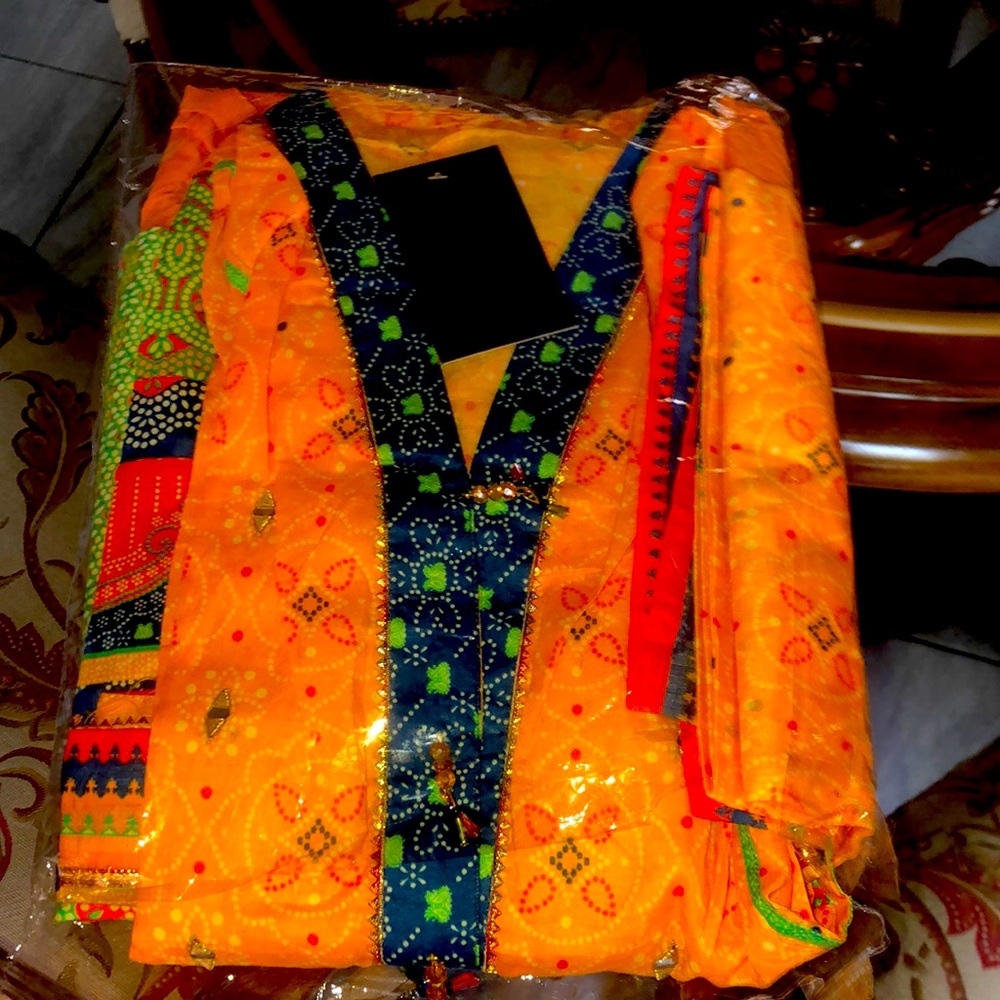 Nice orange blue and more colors Kurti